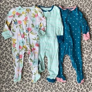 Cloud Island 6-9M Baby Girls 2-way zip PJs floral